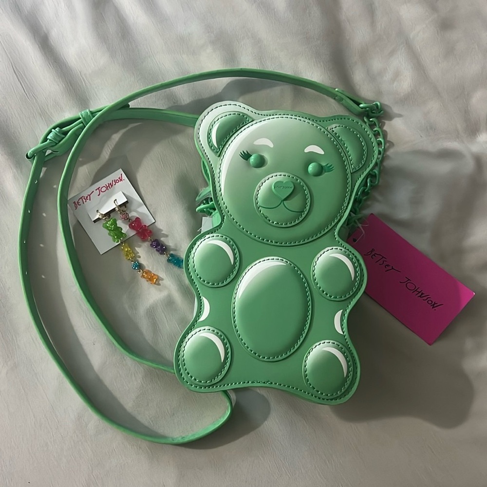 Betsey Johnson gummy bear crossbody purse and dangle earrings bundle!